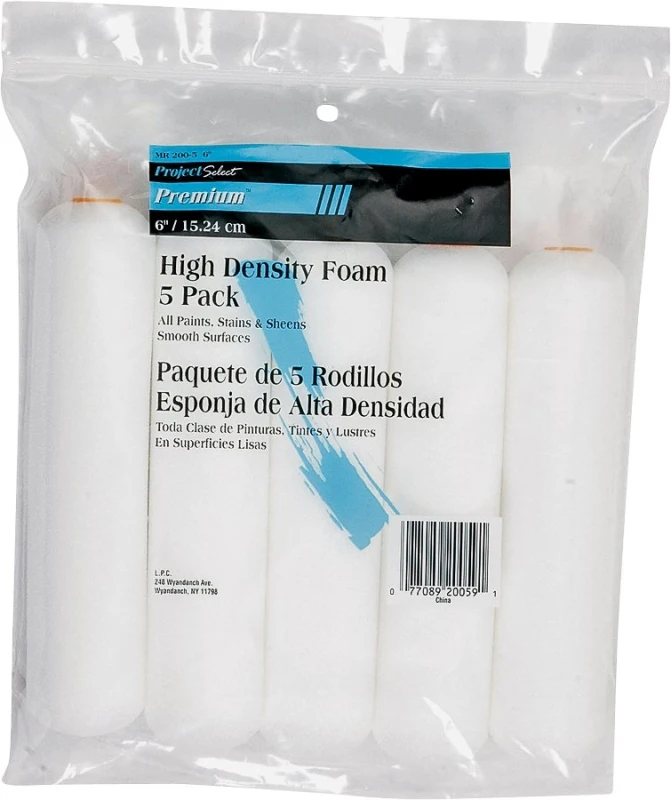 Impact Foam 6 In. W Mini Paint Roller Cover 5 Pk, 1/4 In. Nap, Smooth Surfaces