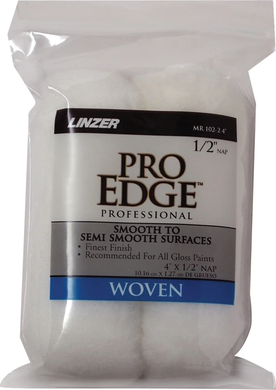 Pro Edge 4 In. X 1/2 In. Mini Paint Roller Cover 2 Pk - Shed Resistant