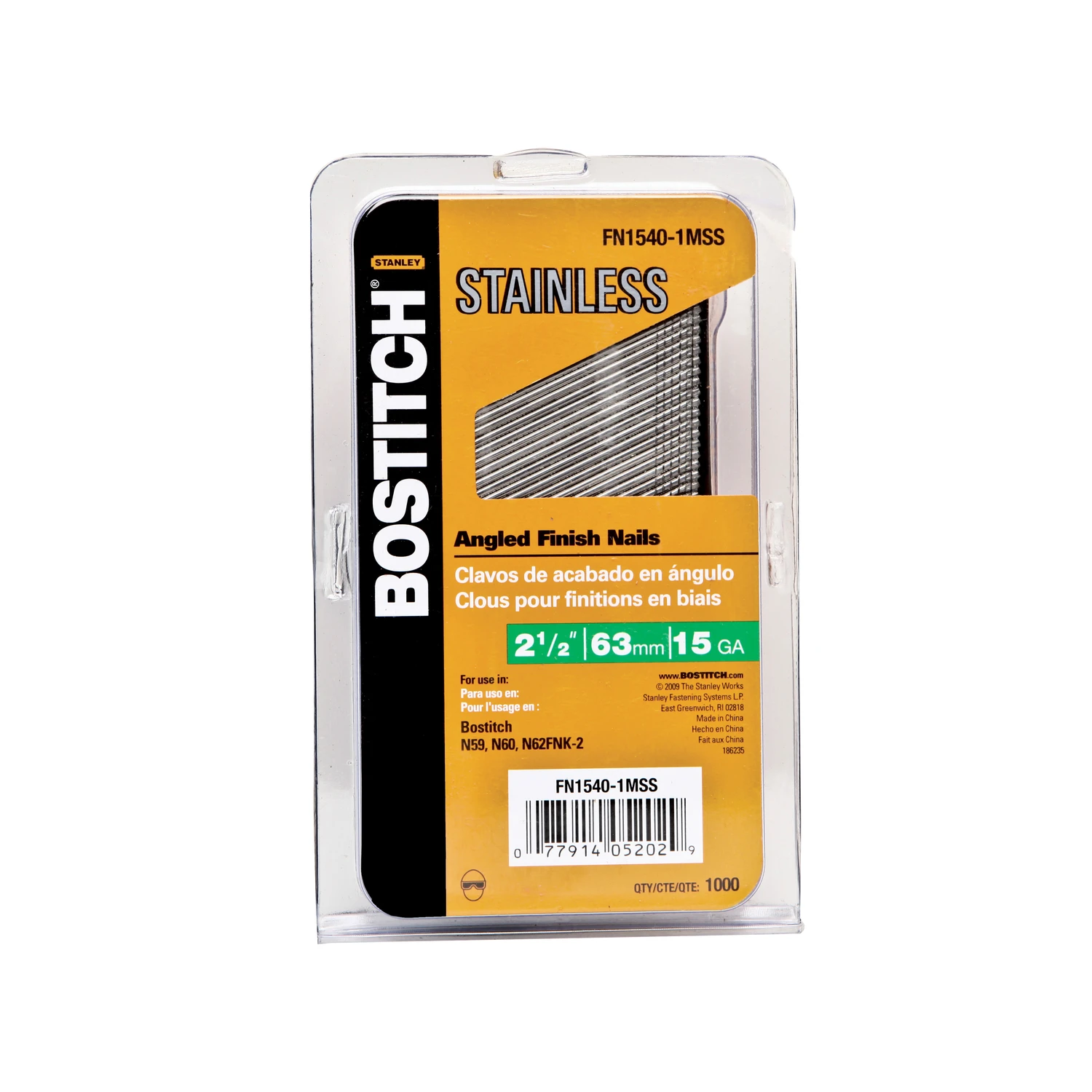 2-1/2 In. 15 Ga. Angled Strip Stainless Steel Finish Nails 1,000 Pk