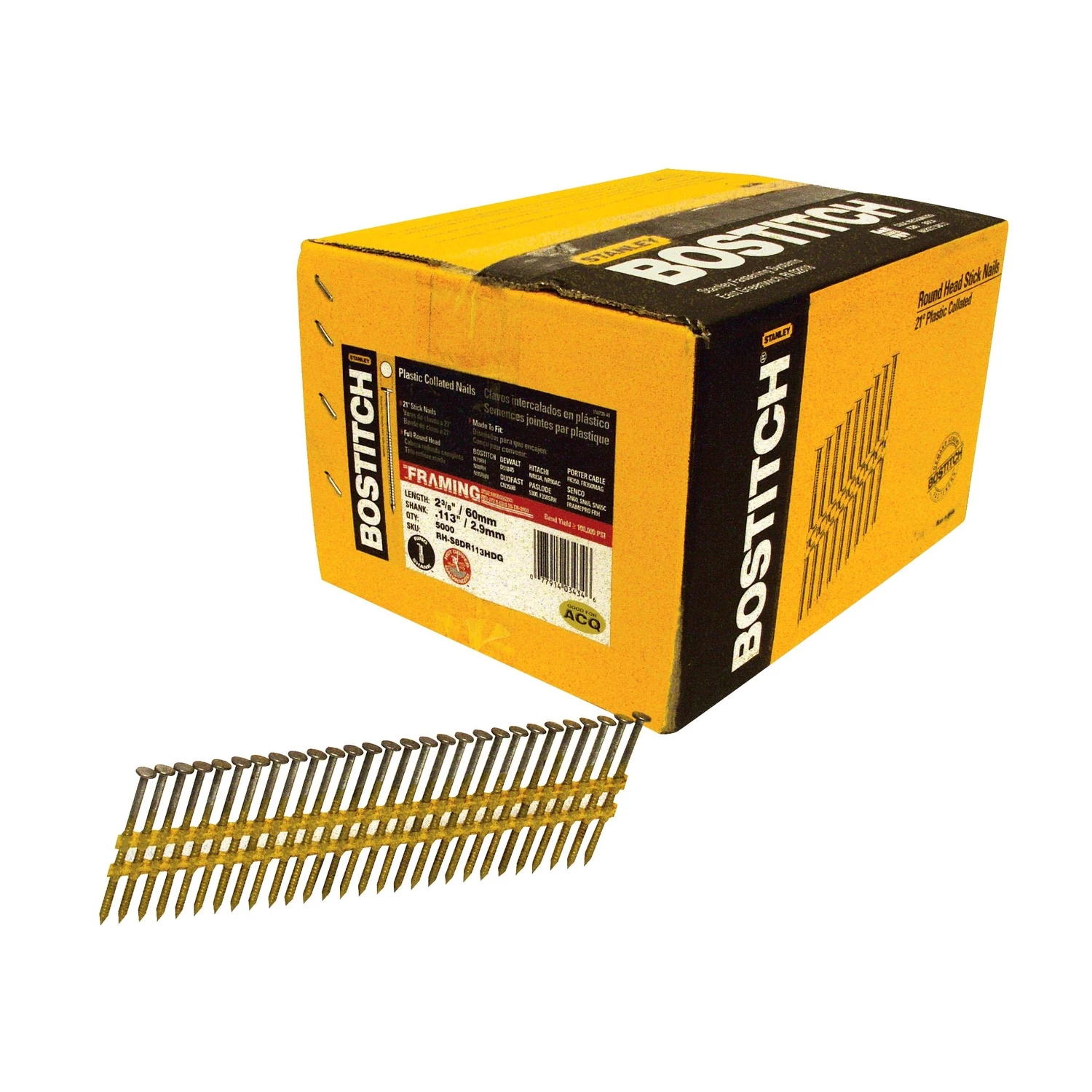 2-3/8 In. 10 Ga. Plastic Strip Hot-dip Galvanized Framing Nails 21 Deg 5,000 Pk