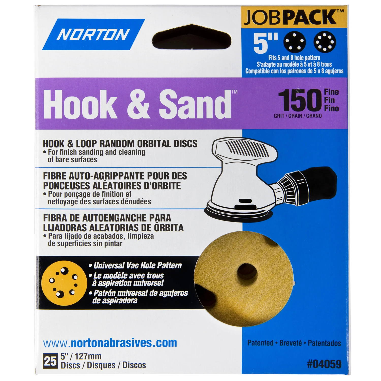 Hook & Sand 5 In. Aluminum Oxide A290 Sanding Disc 150 Grit Fine 25 Pk