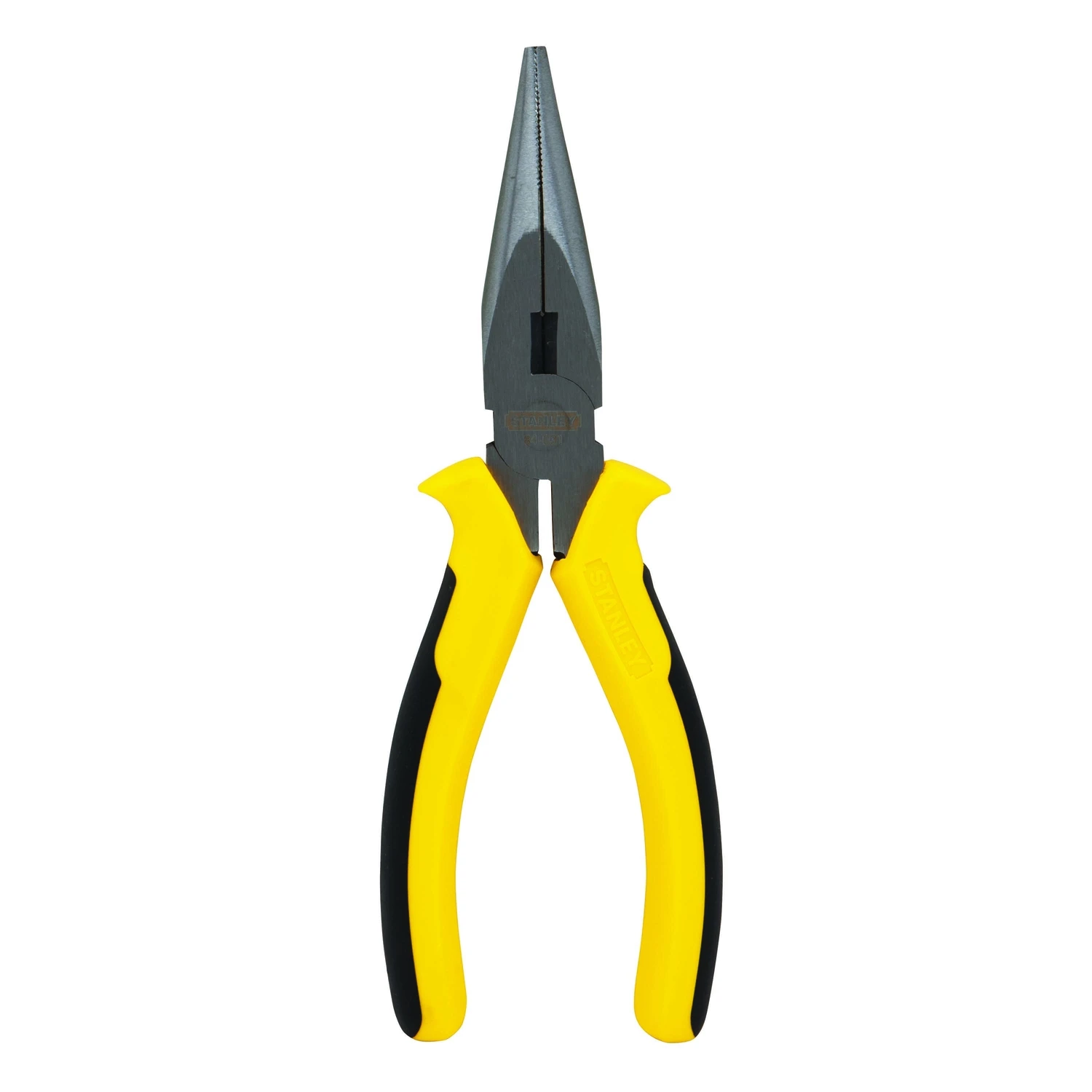 6 In. Steel Fixed Joint Long Nose Pliers, Model 84-031w, Black/yellow, 1 Pk