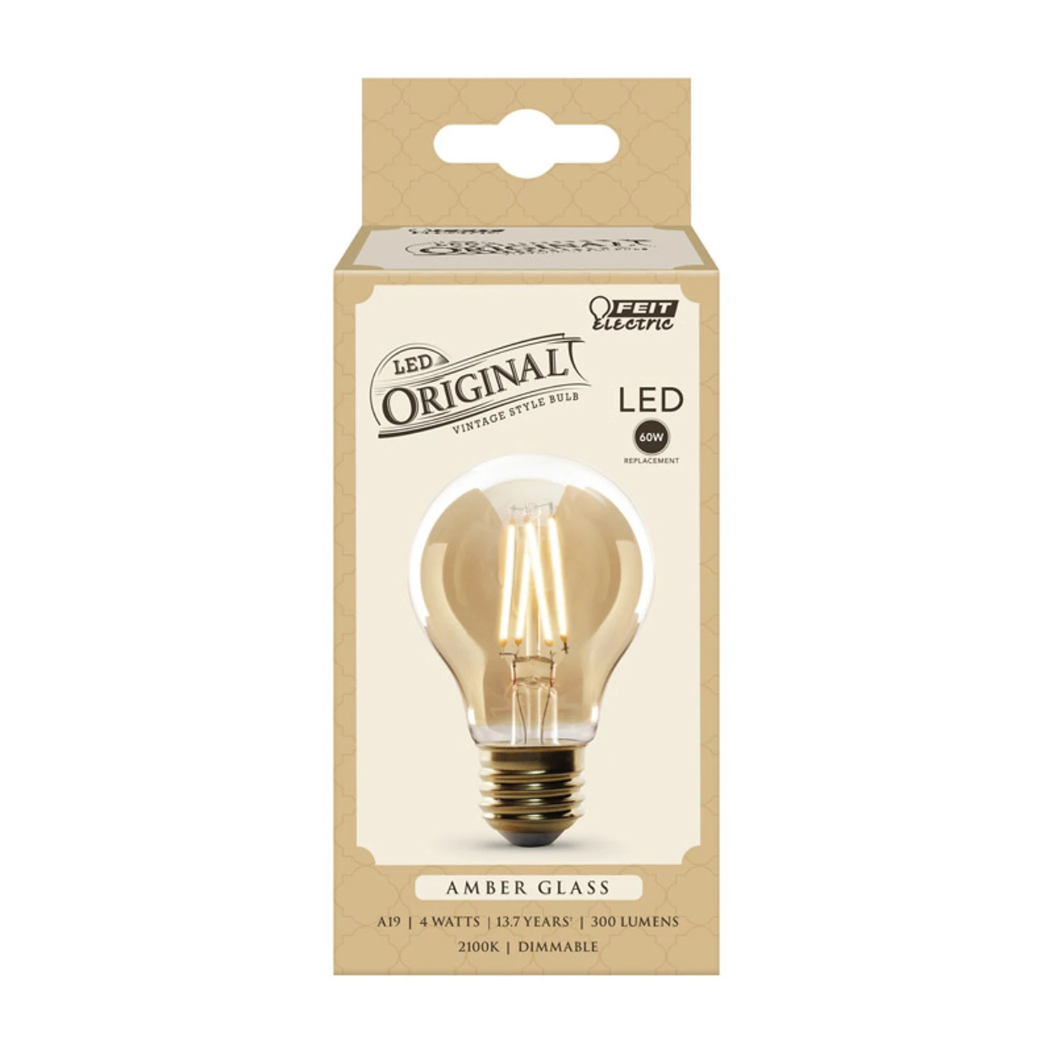 A19 E26 Led Bulb Amber Soft White 60w Equivalence 4w 300 Lumens 1 Pk