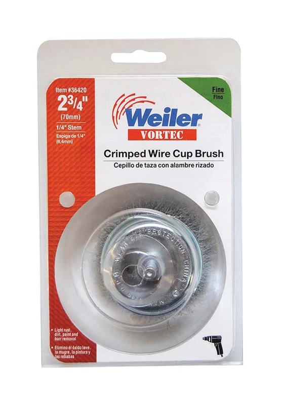 Vortec 2-3/4 In. Fine Steel Crimped Wire Cup Brush 4500 Rpm Model 36420