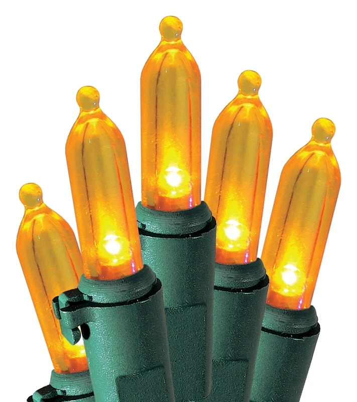 Holidaybasix U10e406g 50l Orange Led Mini Light Set, 24 Pk, 13.58 Ft, 120v