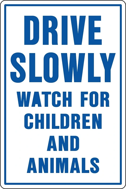 Hy-ko 20521 Drive Slowly Sign, 12 X 18 Inches, Aluminum For Rural And Urban Areas