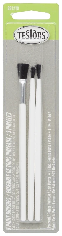 Testors 281210 Economy Brush Assortment, 3/CD, Plastic Handle