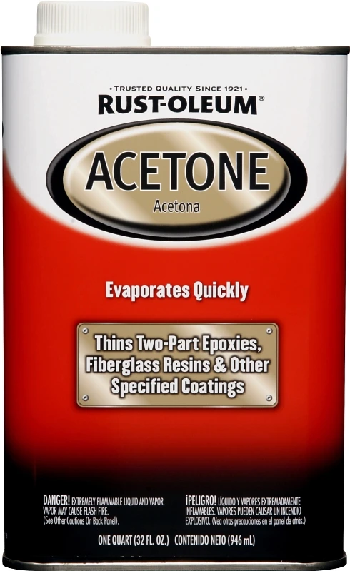Automotive Acetone Quart - 32 Ounces, Model 248667, Fast-evaporating Solvent