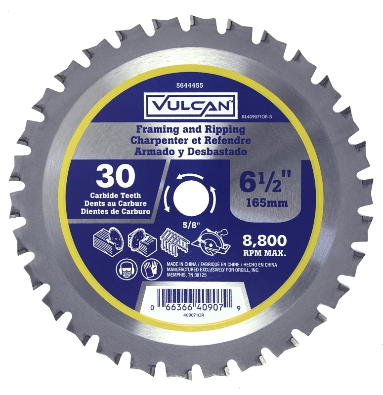 409071or Smooth Cut Carbide Circular Saw Blade, 30 Teeth, 6-1/2 In Diameter