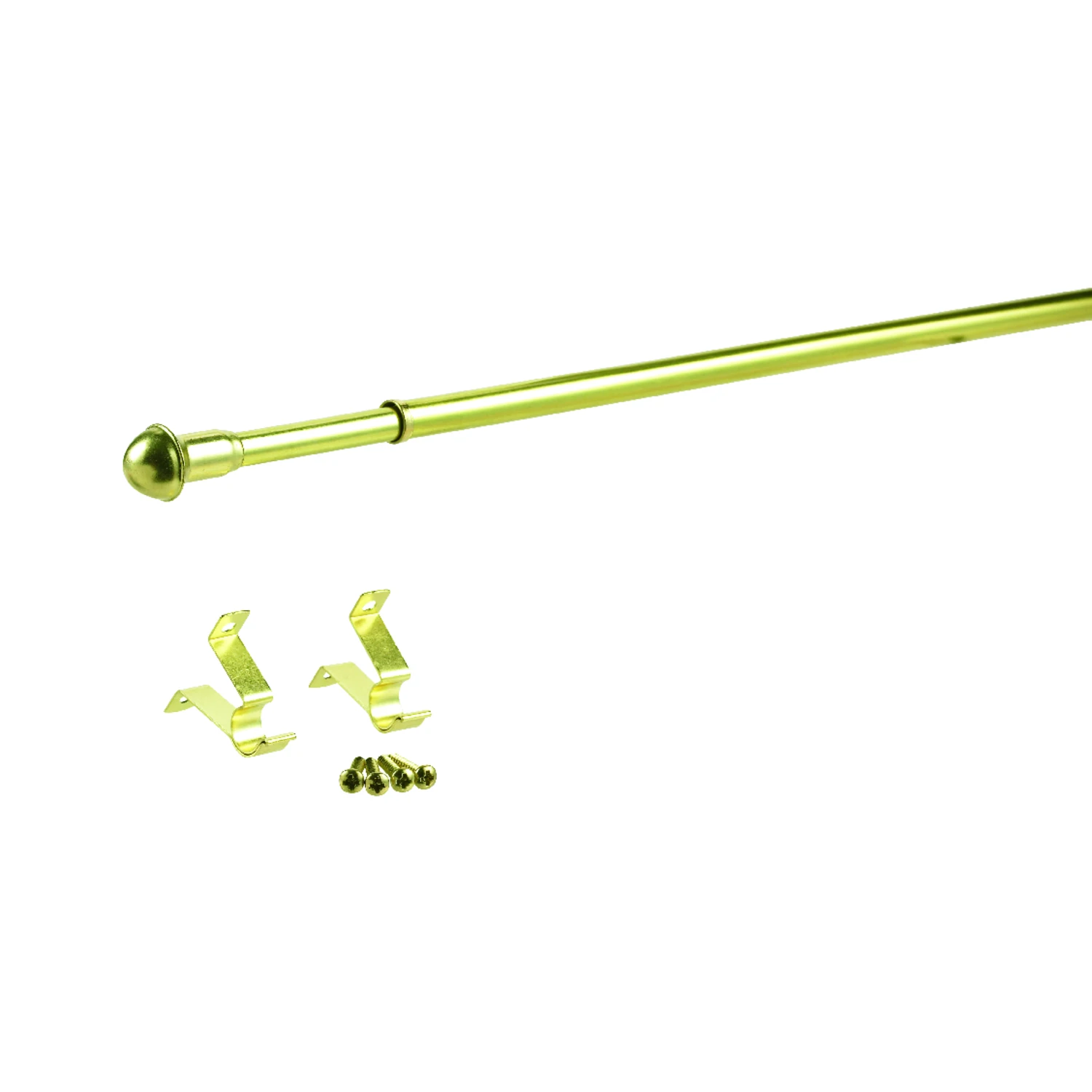 Brass Curtain Rod 28 In. To 48 In. Adjustable Length 7/16 In. Diameter