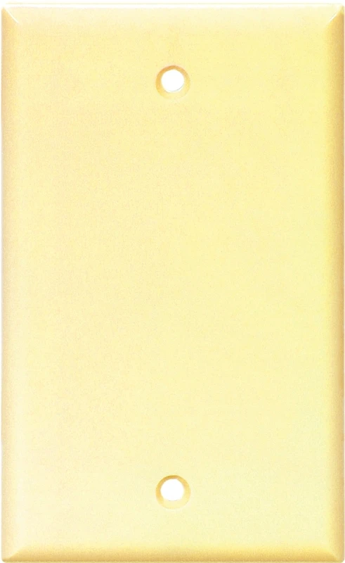 2129v-box 1-gang Blank Wall Plate, Ivory, Thermoset, 1 Pk