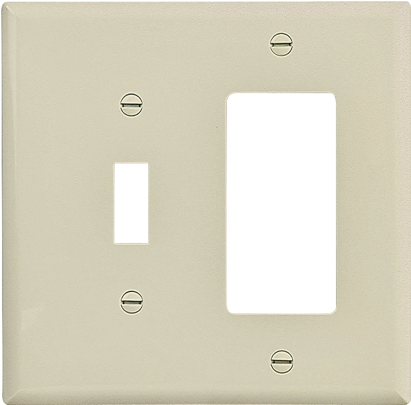 Pj126v 2 Gang Decorator/toggle Wall Plate, Ivory, 20 Pk