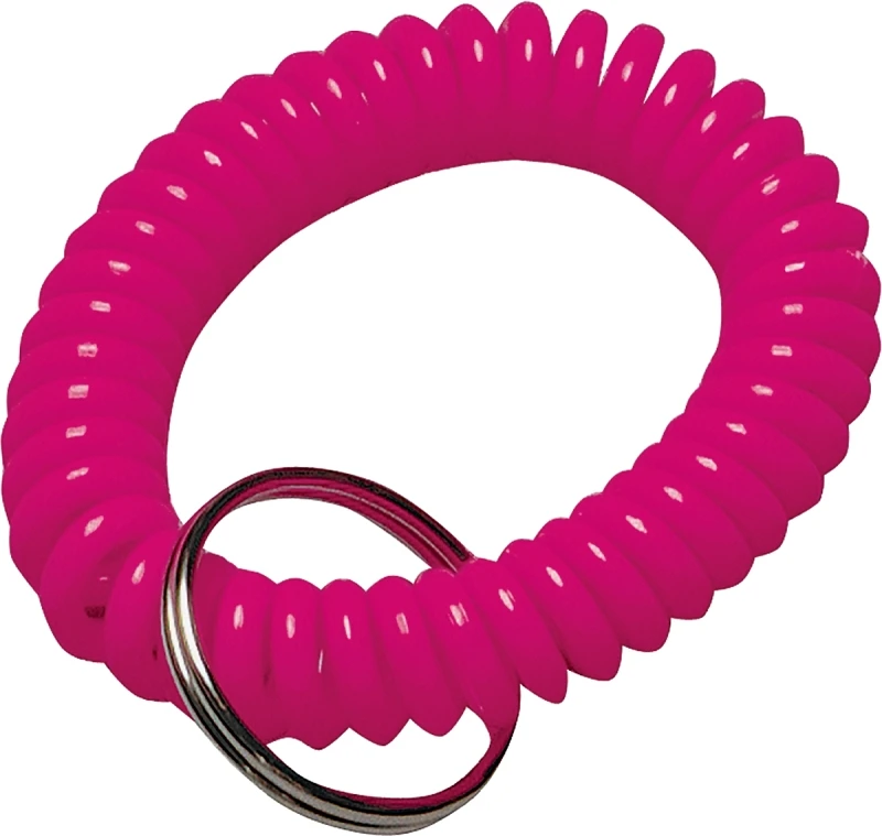 Key Ring With Wrist Coil & Split Ring, Neon