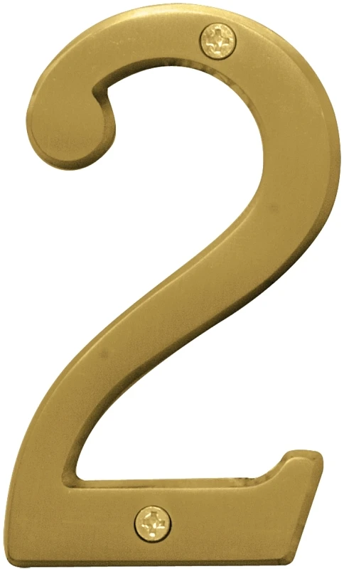 4 Inch Brushed Brass Number 2 For Address Display