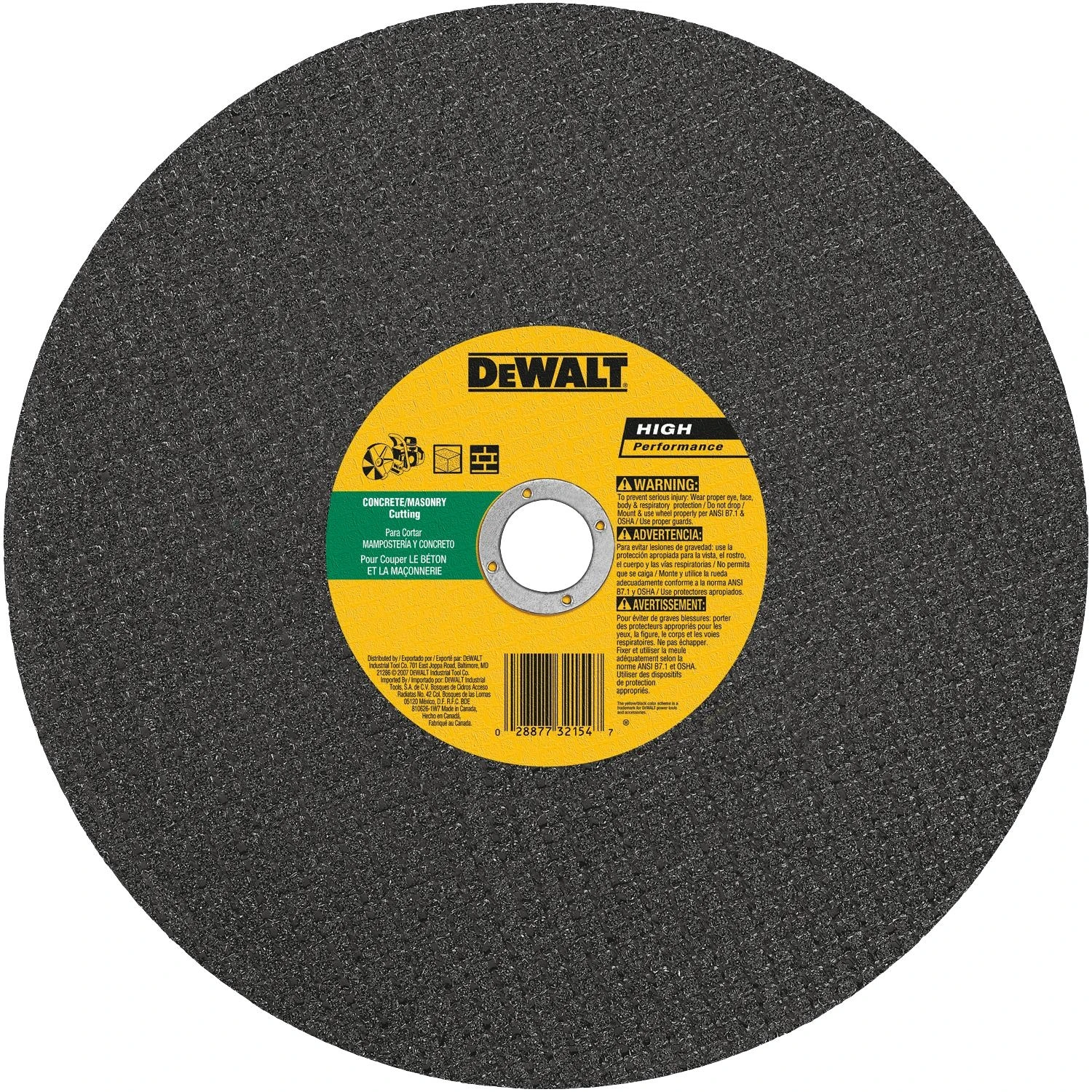 High Speed Mason Concrete Cutting Wheel, 20 mm Arbor, 14 In.