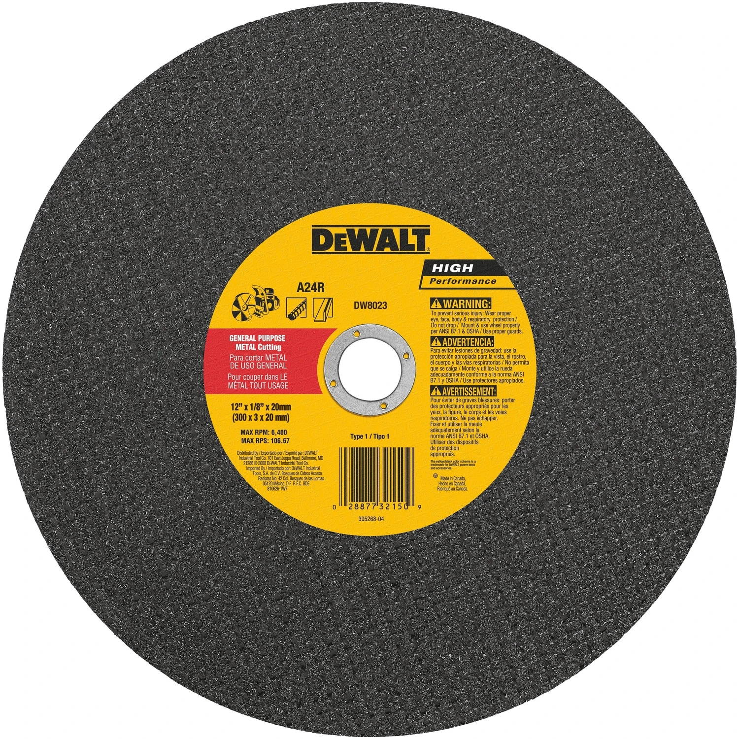 Metal Cutting Blade, 12 x 1/8 In. x 20mm