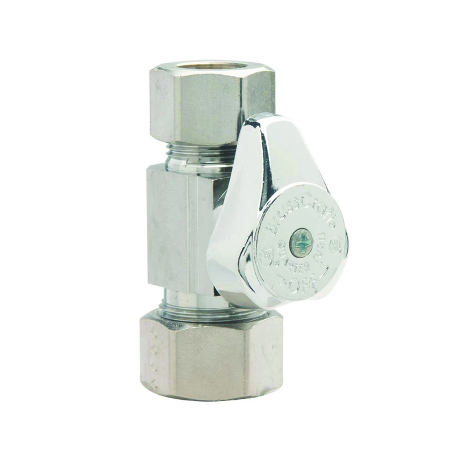 Chrome Straight Stop Valve, 5/8 x 1/2 In.