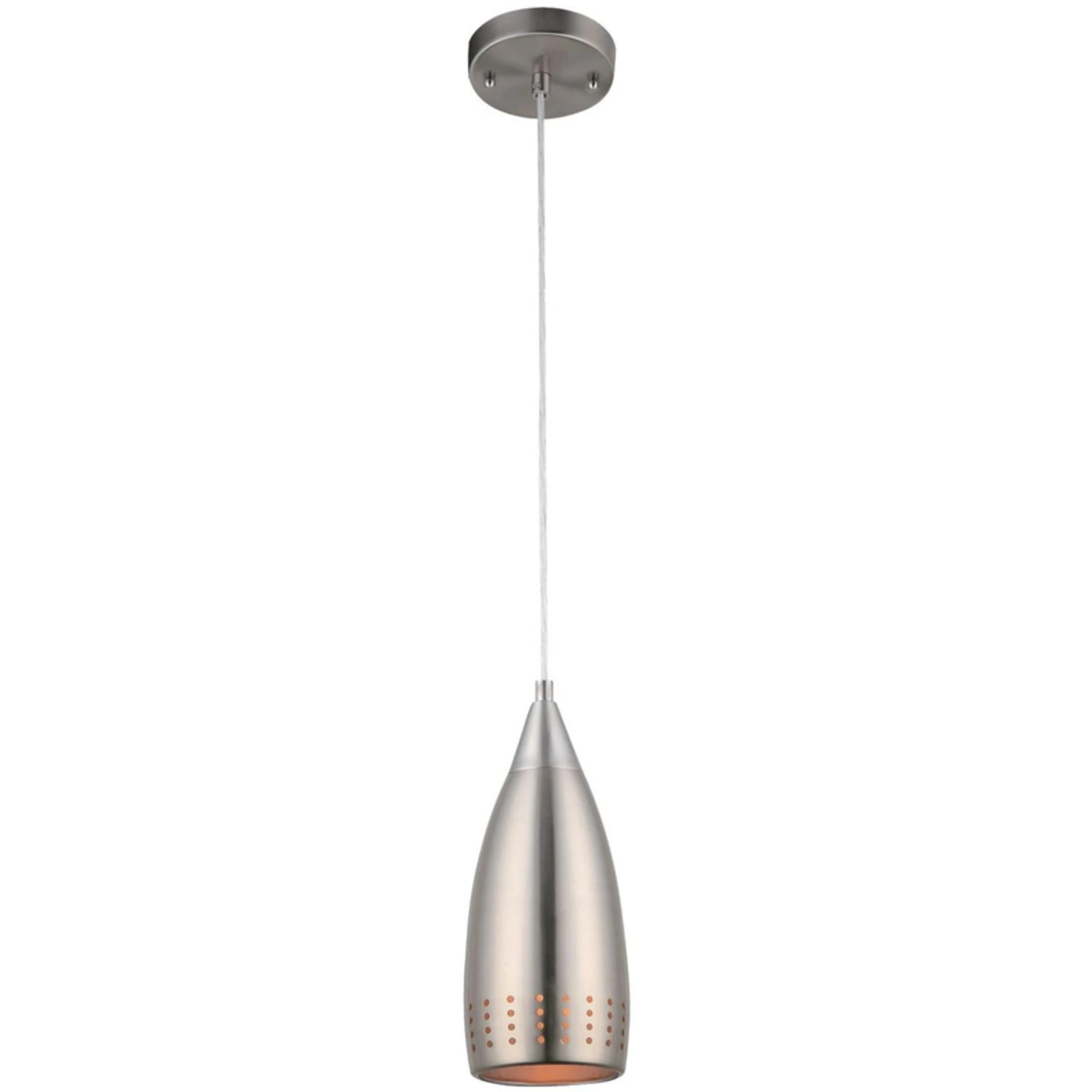 Mini Pendant Light, Brushed Nickel/Metal Shade, 60-Watt