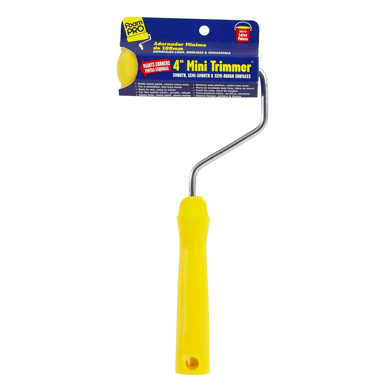 Foam Mini Trim Paint Roller Cover & Frame, 4 In.