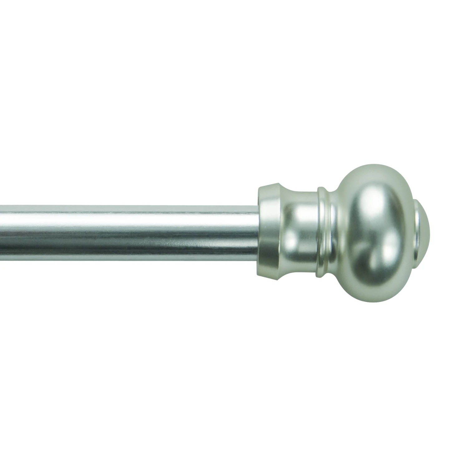 Ashby Cafe Curtain Rod, Silver Satin, 7/16 x 28 to 48 In.