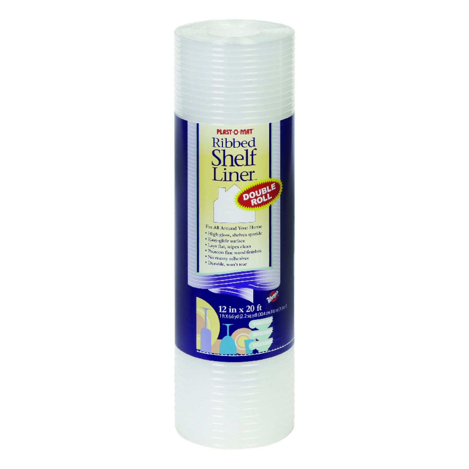 Plast-o-mat 12 In. X 20 Ft. Clear Ribbed Non-adhesive Shelf Liner