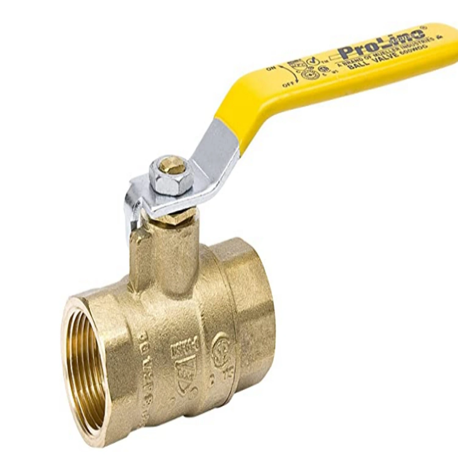 Full-Port Ball Valve, Forged Brass, Female Pipe Thread, 1-1/4 In.