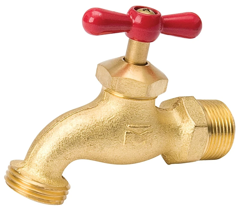 Hose Bibb, Heavy-Duty, Brass, 1/2 MP x 1/2 Solder x 3/4 In. Hose