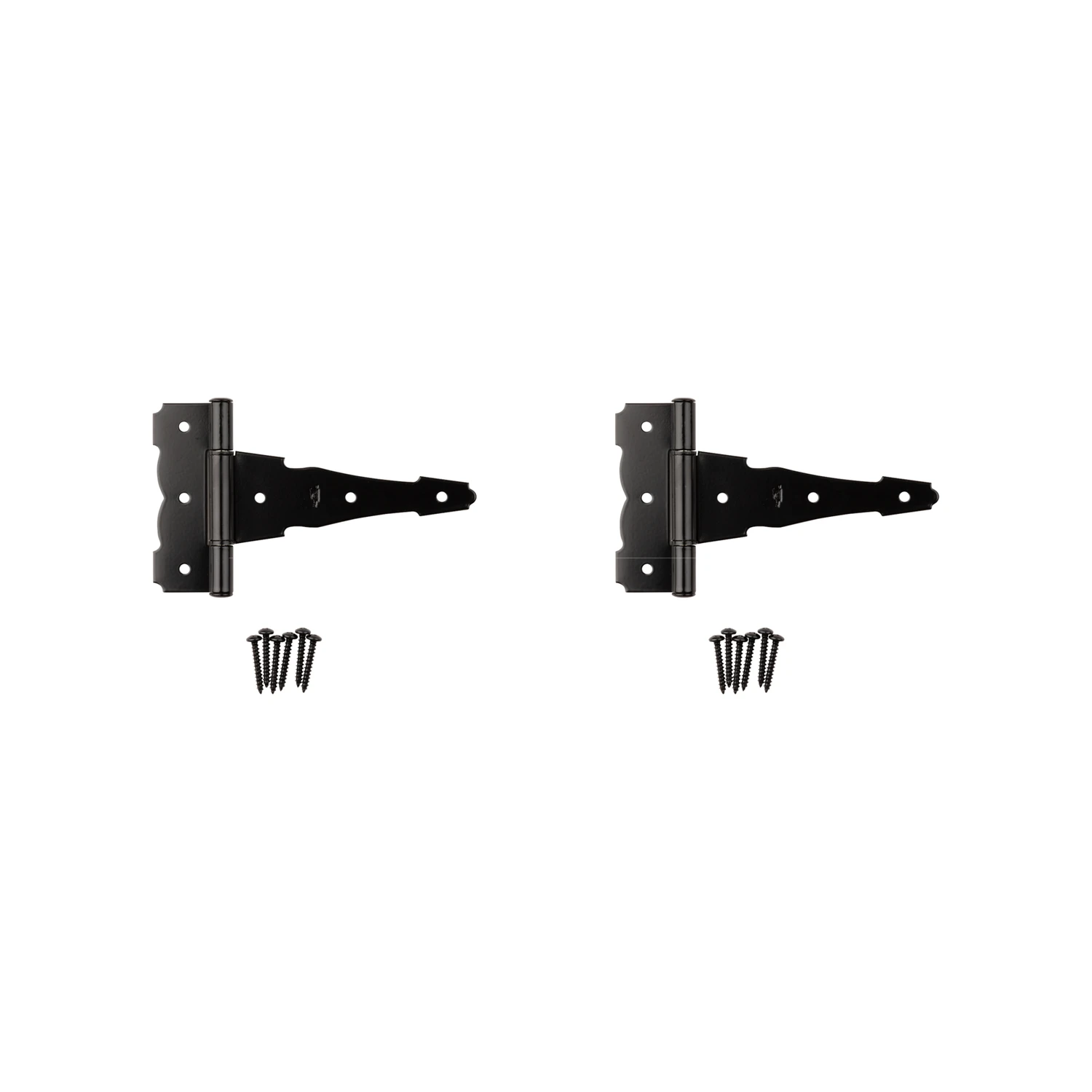 Ornamental Gate T-Hinge, Reversible, Black, 6 In.