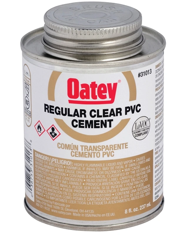 Oatey 16 Oz. Regular Bodied Clear Pvc Cement For Pipe And Fittings