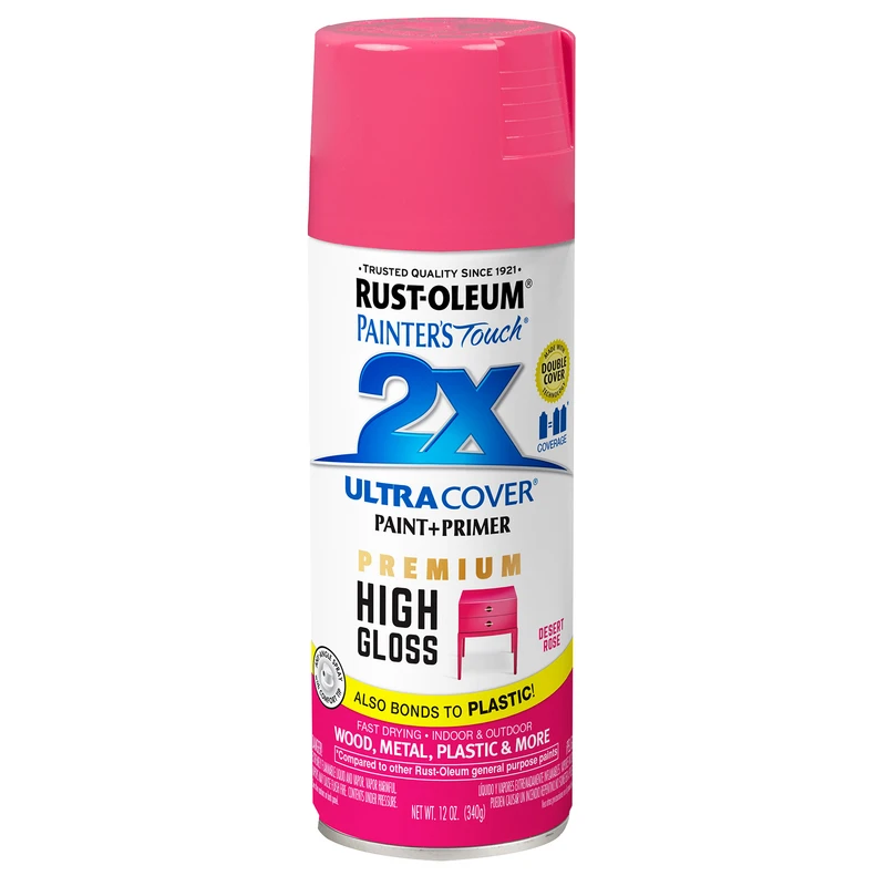 Painter's Touch 2X Premium High-Gloss Spray Paint, Desert Rose, 12-oz.