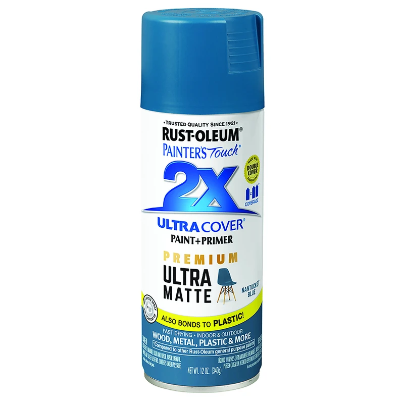 Rust-Oleum 331188 Painter's Touch 2X Matte Spray Paint, Nantucket Blue, 12 oz
