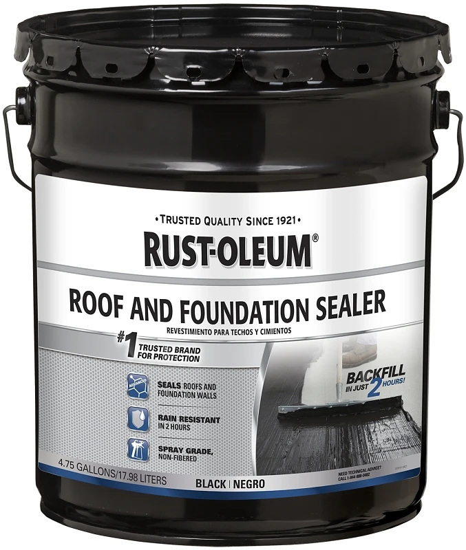 Roof & Foundation Sealer, Black, 5-Gallon