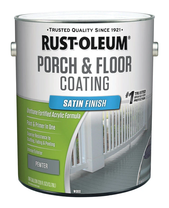 Porch & Floor Urethane Finish, Pewter Satin, 1-Gallon