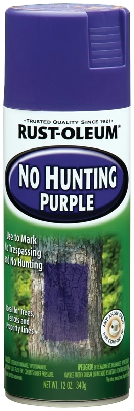 No Hunting Spray Paint, Purple, 12-oz.