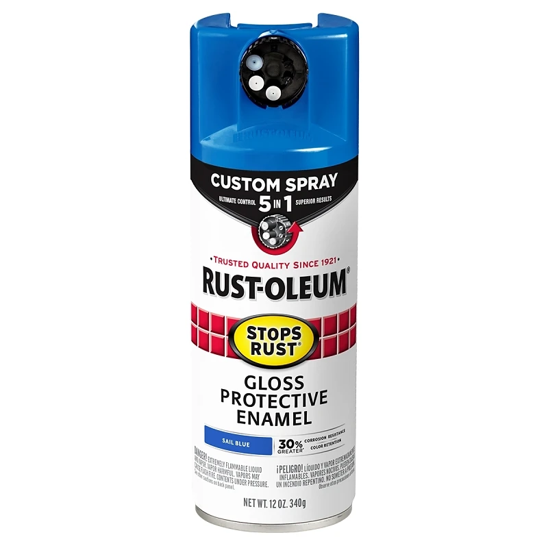 Stops Rust Custom Spray 5-in-1 Spray Paint, Gloss Sail Blue, 12 oz.