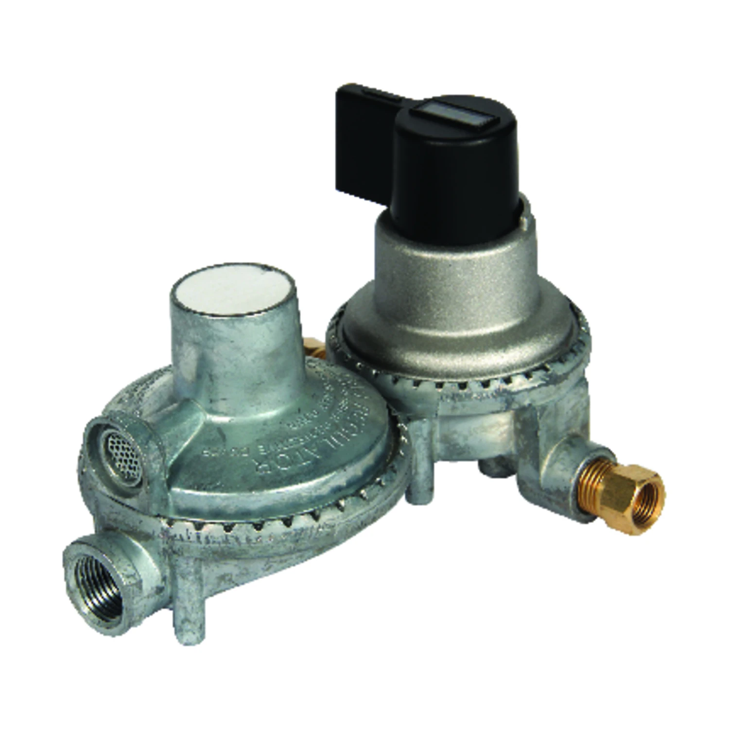 Camco USA 59005 Double-Stage Propane Regulator, 1/4 x 3/8 in Connection, 5 in L Hose