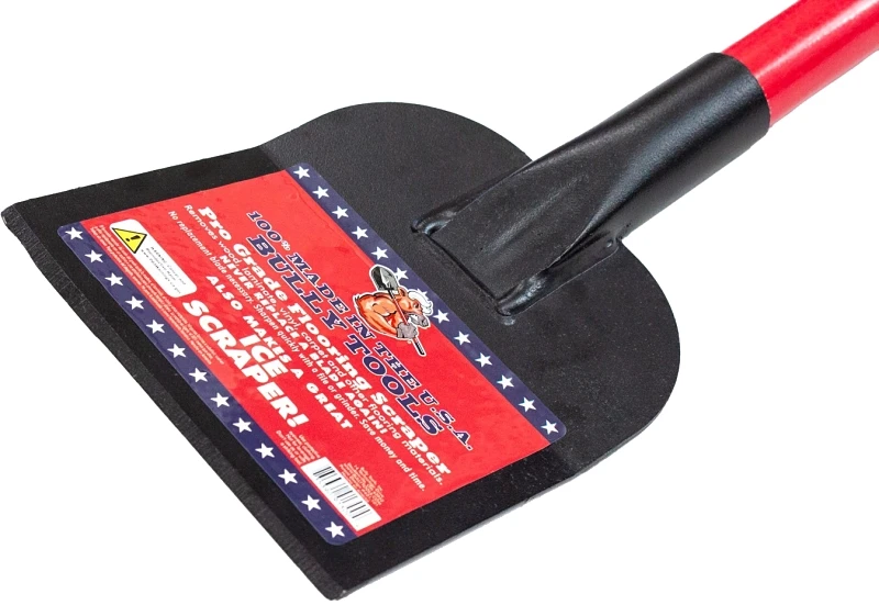 6 In. W Steel Angled Head Floor Scraper With Fiberglass Handle
