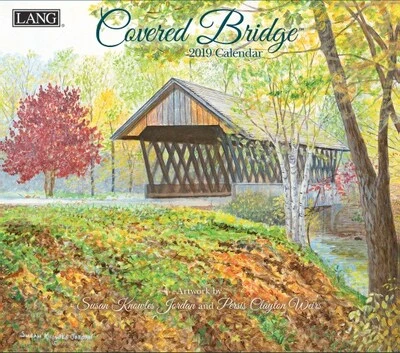 Covered Bridge 2019 Wall Calendar - Folk Art Design