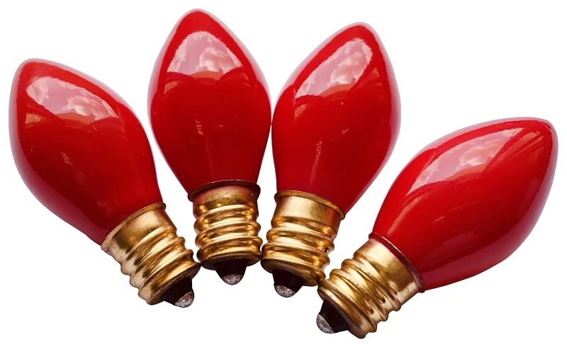 16292 C7 Ceramic Replacement Bulb, Red, 5w, Incandescent, 25 Pk