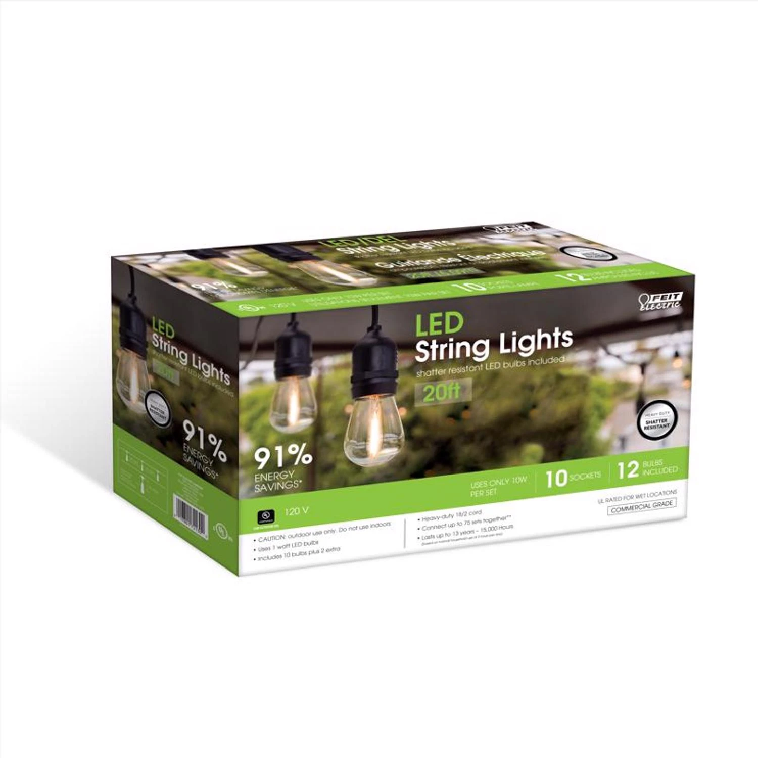 LED String Light Set, 20 Ft.