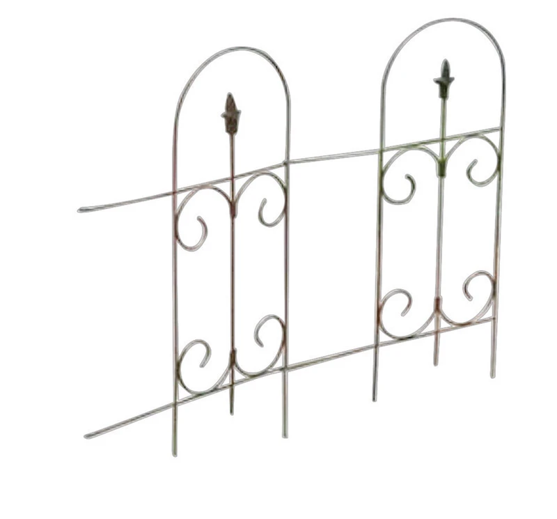 Black Garden Fence With Finial, 32 In. x 8 Ft.