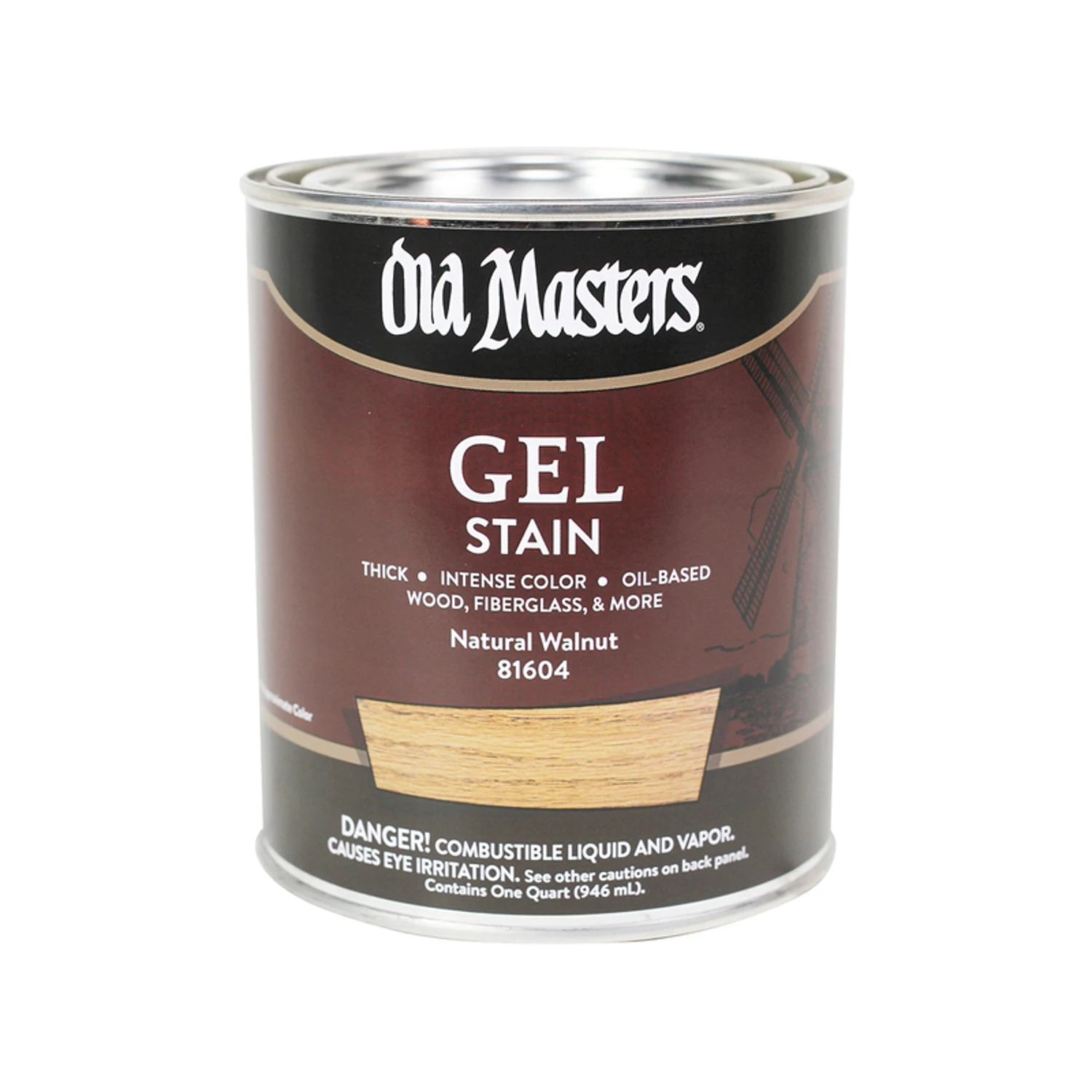 Gel Stain, Oil-Based, Natural Walnut, 1-Qt.
