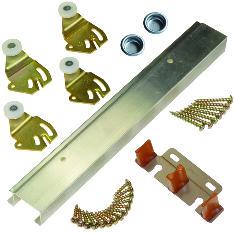 2200 Aluminum 72 In. Bypass Door Hardware Set For 2 Doors, 5 Pk