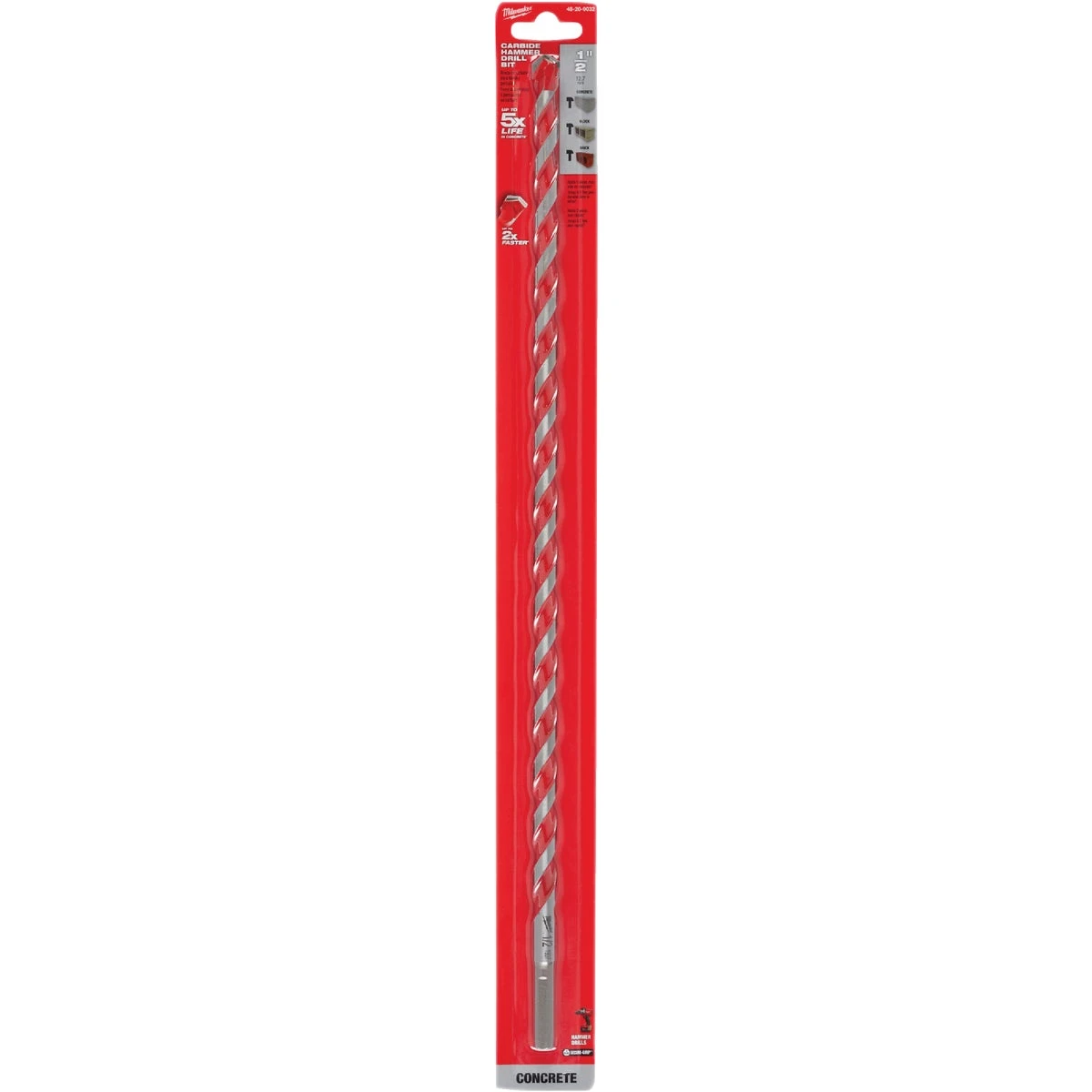 Shockwave 1/2 In. X 18 In. Carbide Hammer Drill Bit For Masonry