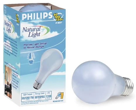 135640 50/100/150w A21 Natural Light 3-way Incandescent Light Bulb - Pack Of 12