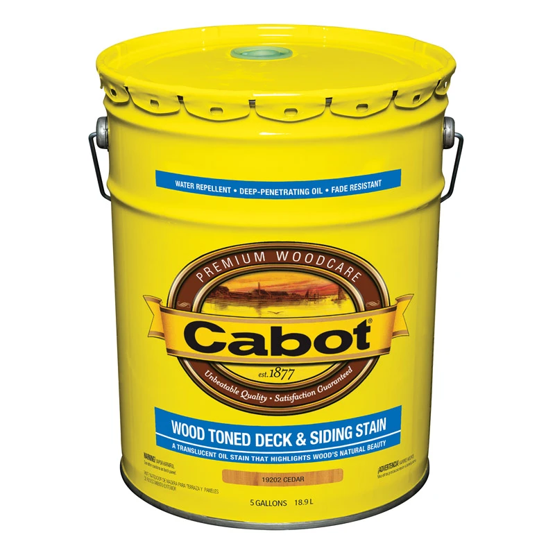 Wood-Toned Deck & Siding Stain, VOC, Cedar, 5-Gallons
