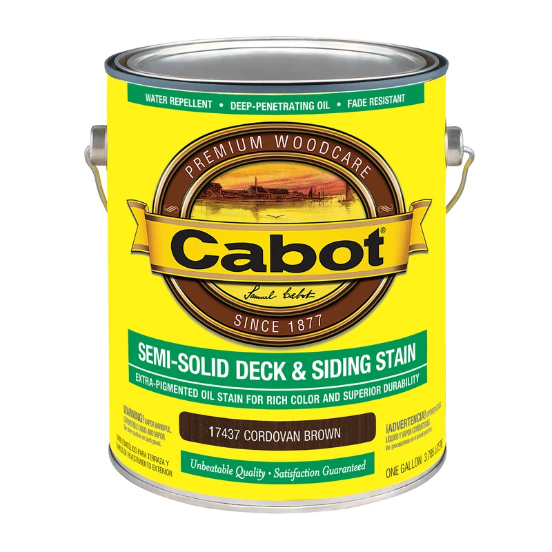 Deck & Siding Stain, Semi-Solid, Cordovan Brown, Gallon