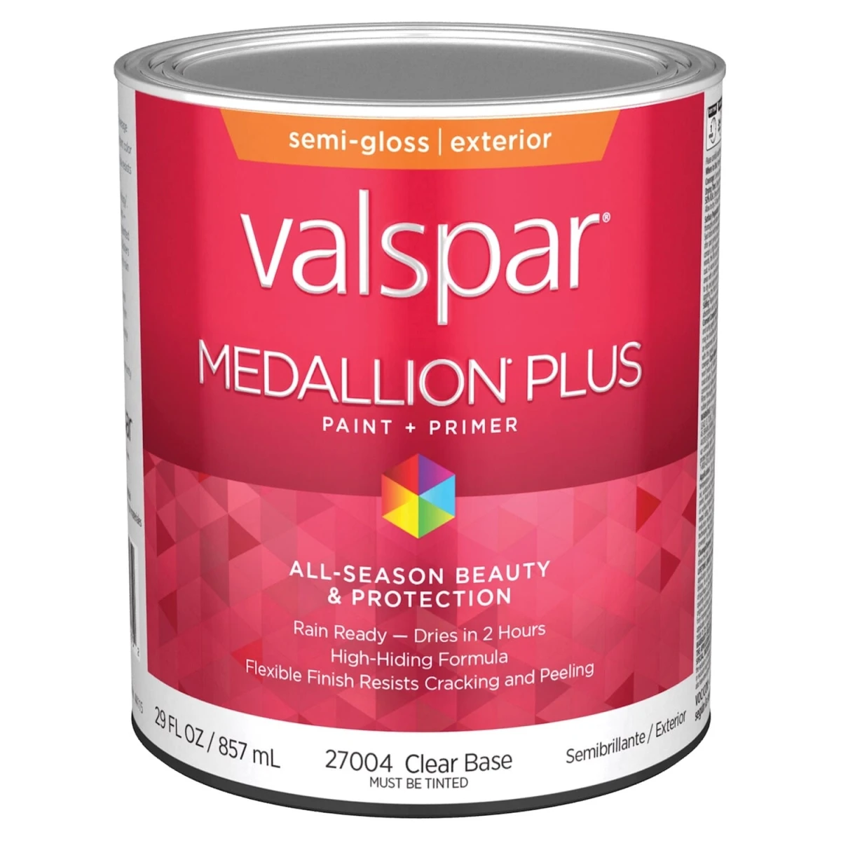 Medallion Plus Premium Semi-gloss Exterior Paint & Primer, Clear Base, 1 Quart