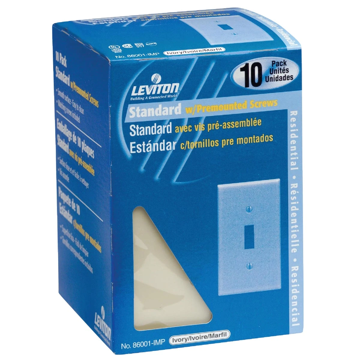 Leviton M25-86001-IMP Wallplate, 4-1/2 in L, 2-3/4 in W, 1-Gang, Thermoset, Ivory, Smooth Leviton M25-86001-IMP Wallplate, 4-1/2 in L, 2-3/4 in W, 1-Gang, Thermoset, Ivory, Smooth