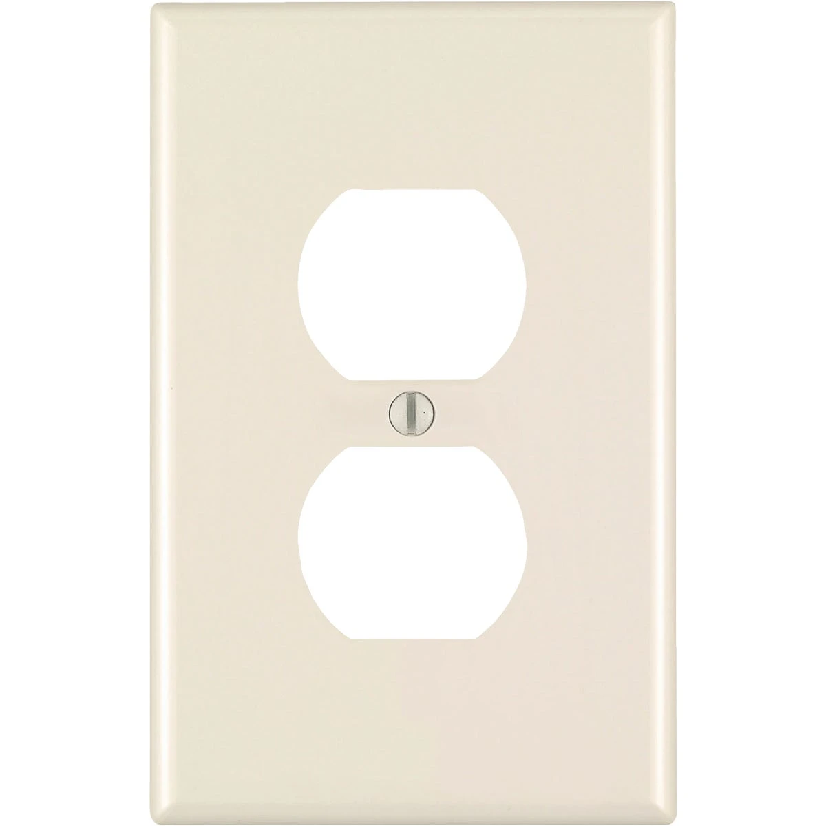 Leviton R56-78103-00T Wallplate, 5-1/4 in L, 3-1/2 in W, Jumbo, 1-Gang, Plastic, Light Almond, Smooth, Screw Mounting